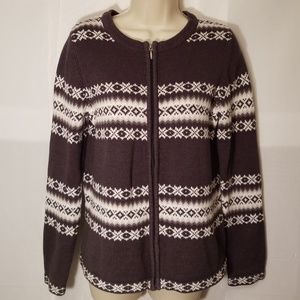 Croft & Barrow Zip-Up Sweater/Cardigan Sz M